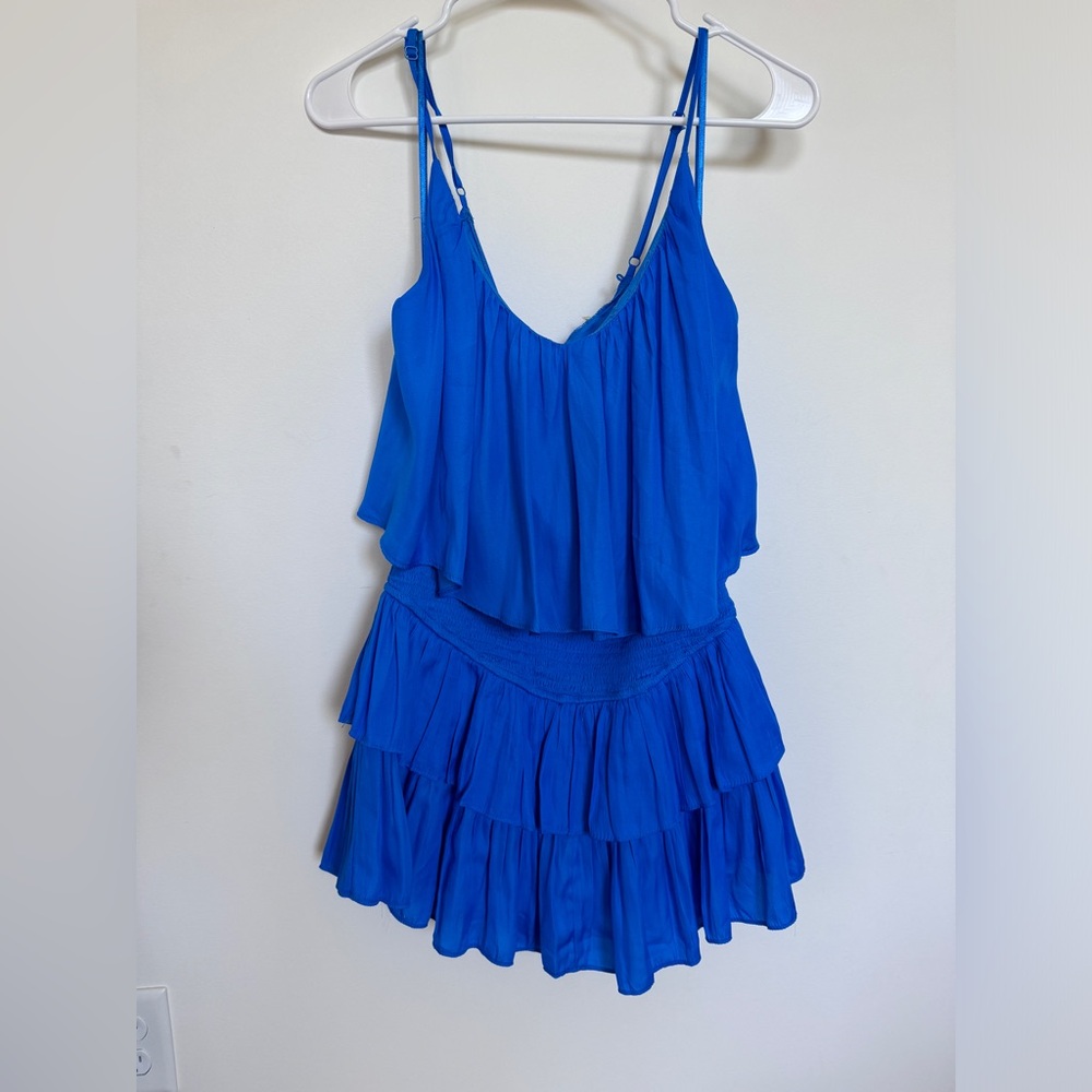 Mustard Seed silky blue dress, size small